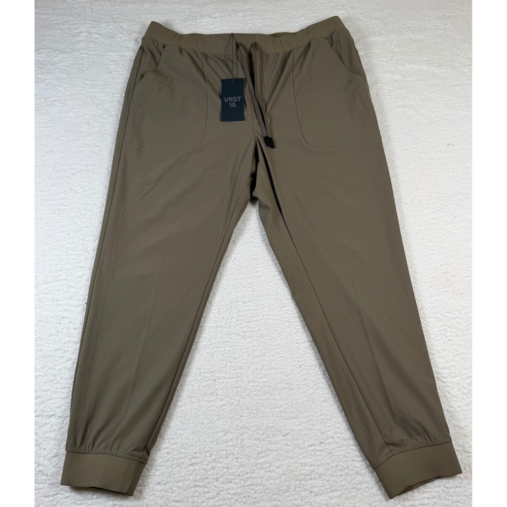 VRST Mens Commuter Slim Fit Jogger Delta Brown XL Moisture Wicking Stretch NEW